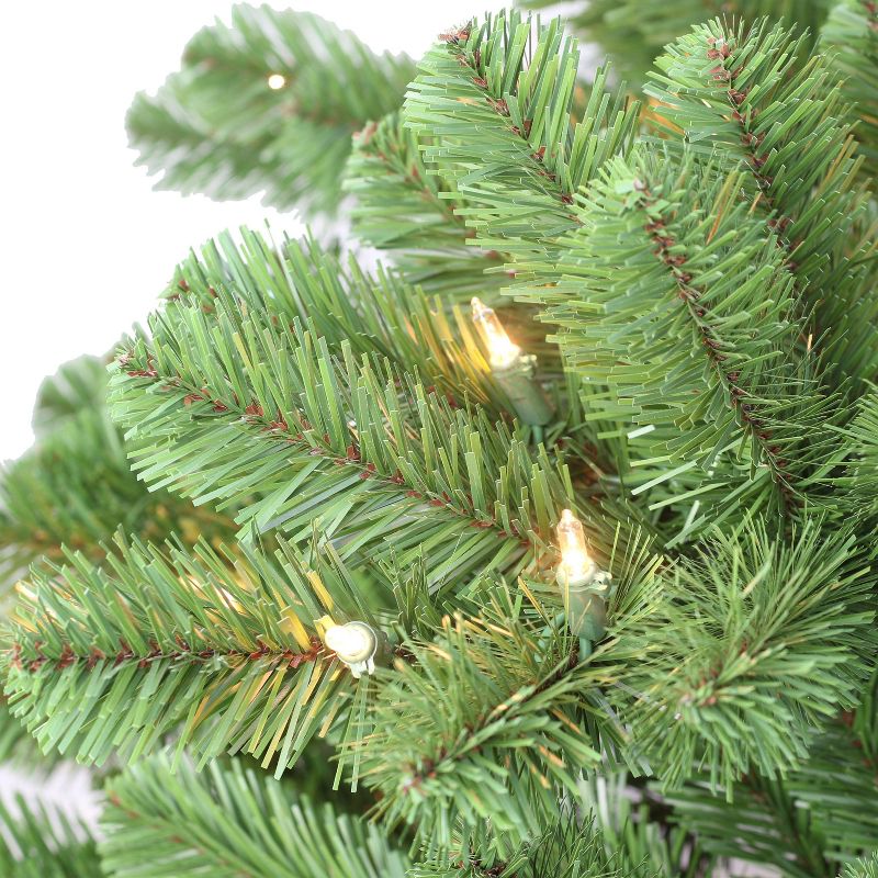 7.5ft Puleo Pre-Lit Full Vermont Spruce Christmas Tree with Sure Lit Pole 550 Clear Incandescent Lights