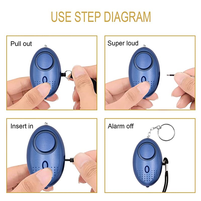 Safe Sound Personal Alarm 5 Pack 140DB Personal Security Alarm Keychain with LED Lights Emergency Safety Alarm for Women Men Children Elderly