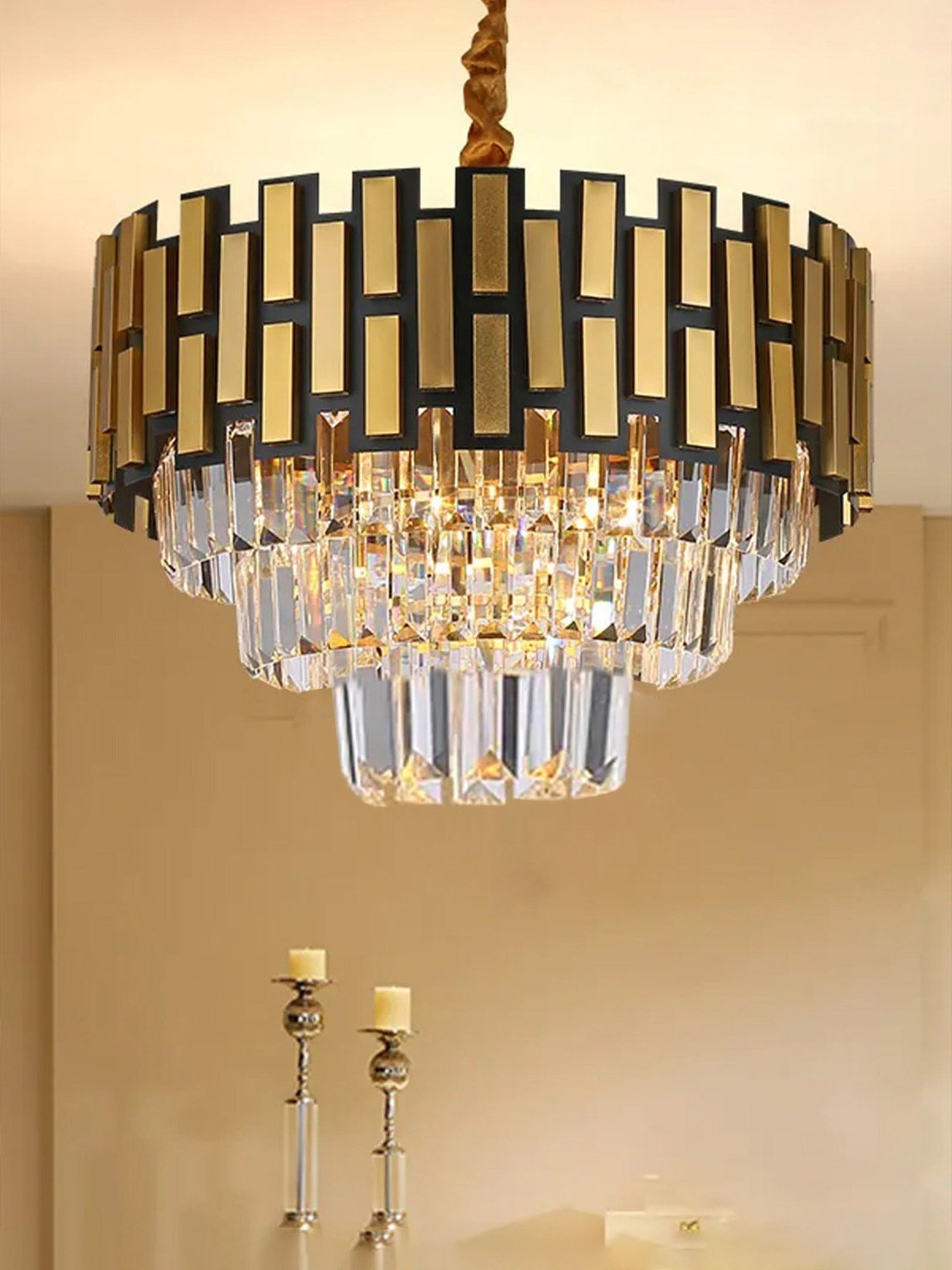 Homesake Gold Metal Crystal Chandelier