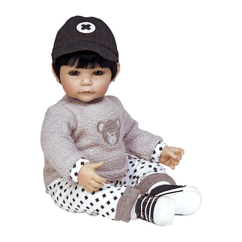 Adora Toddler Doll Bubba Bear Boy Doll with appliqud Sweater, Patterned Pants and Black Sneakers, 20 inches