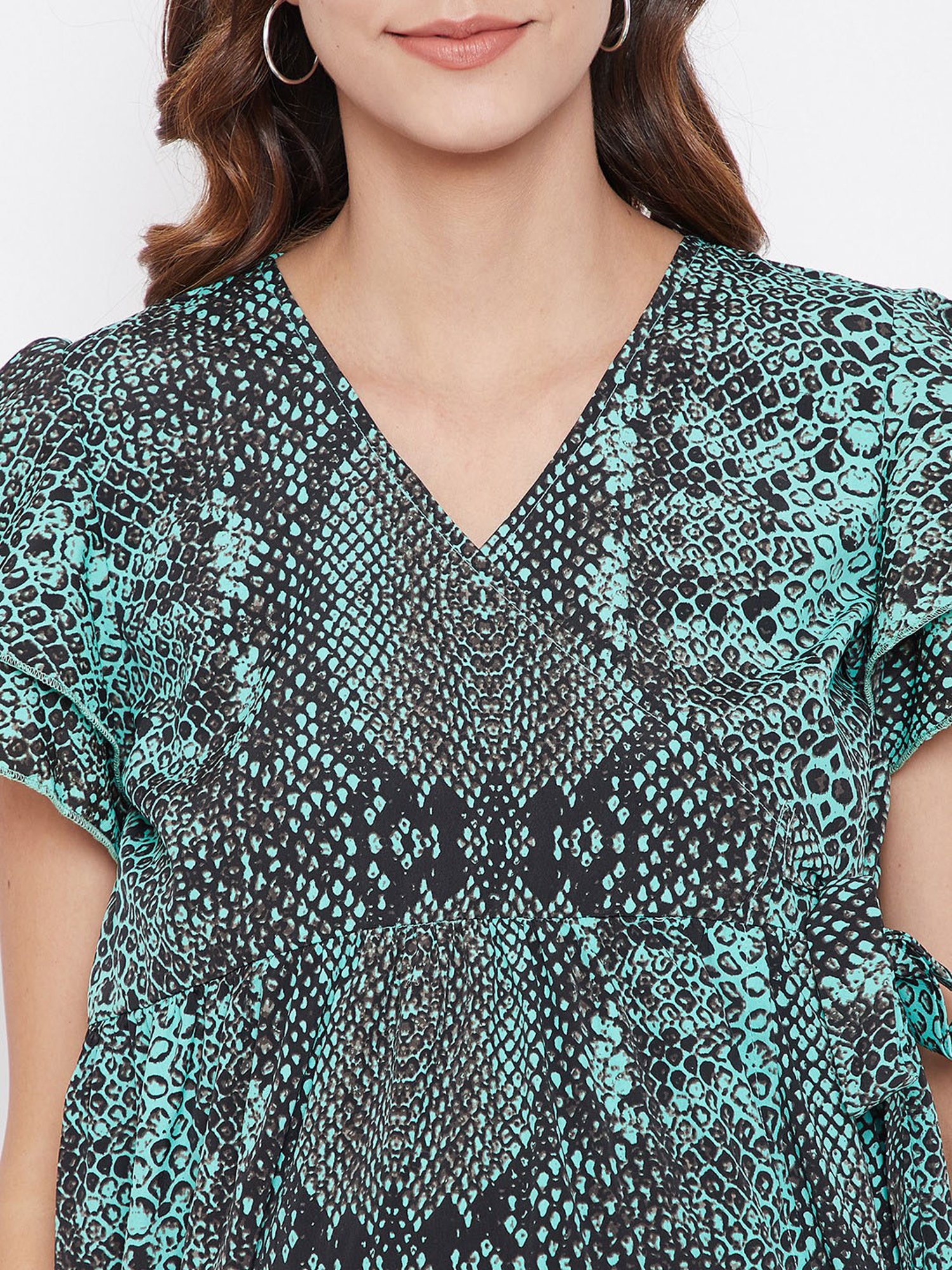 The Kaftan Company Green Animal Print Maternity Dress