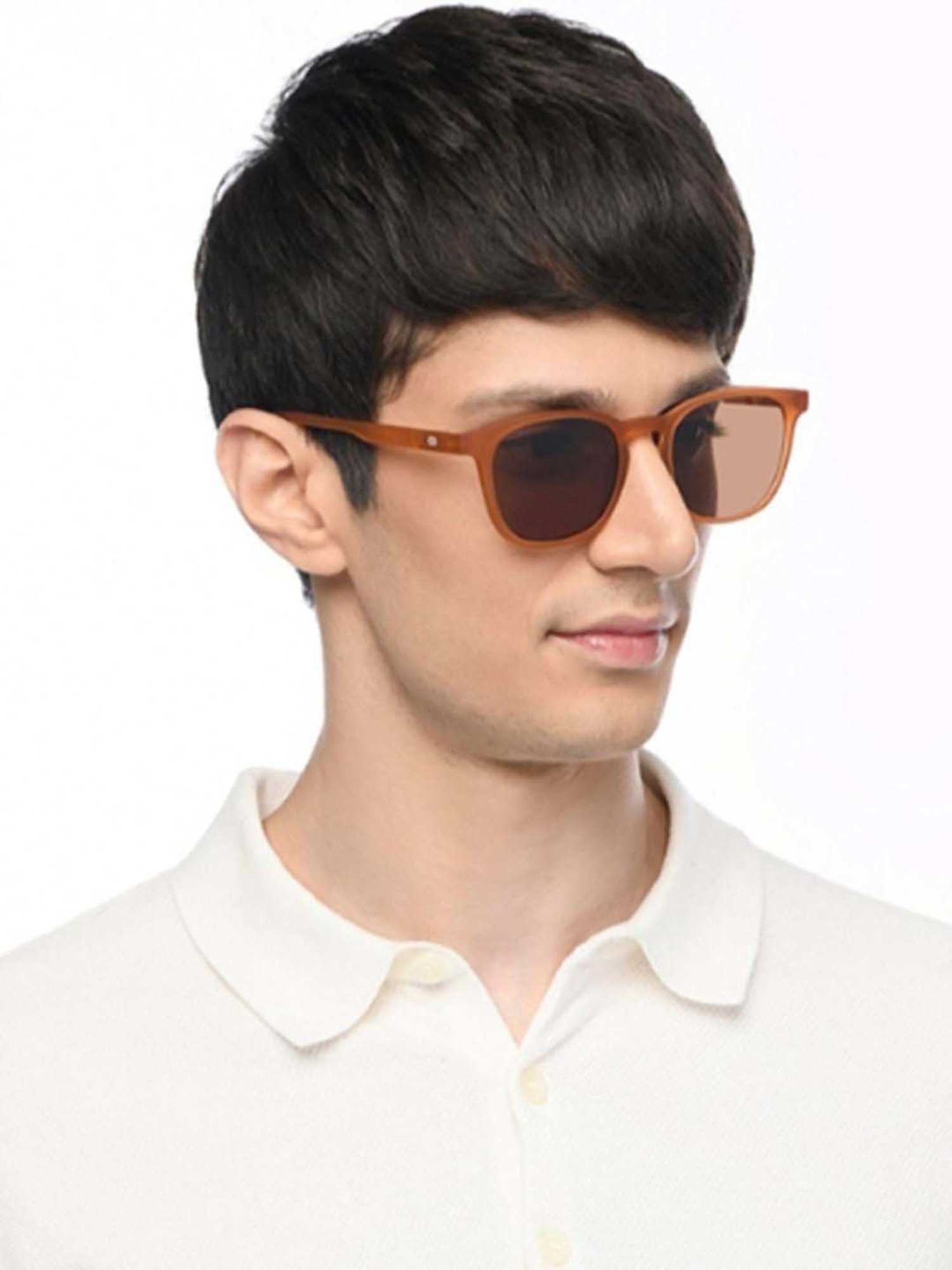 HUSTLR Brown Wayfarer Polarised and UV Protected Lens Unisex Sunglasses