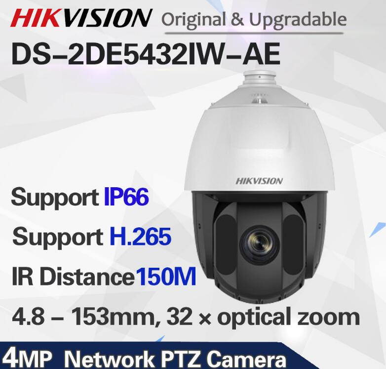Hikvision Original DS-2DE5432IW-AE 4MP 32X ONVIF IP Network 32X Optical Zoom, Network POE  IR PTZ Camera