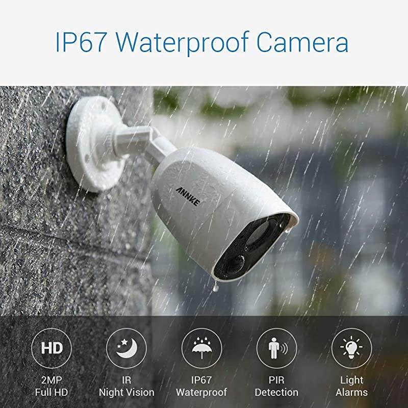 S300 8CH H.265+ Security Camera System 5MP Lite DVR with 1TB Hard Drive, 4&times;1080P PIR CCTV Camera for Outdoor Indoor Use, White Light Alarm, Email Alert with Snapshots, IP67 Weatherproof