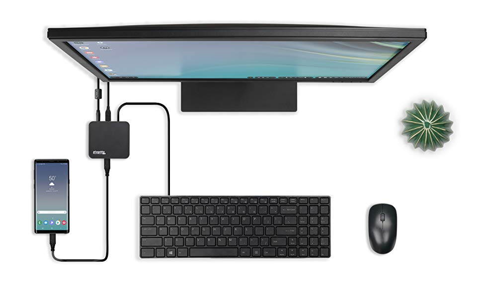 Plugable Phone Cube Compatible with Samsung DeX Dock, DeX Station, DeX Pad, Galaxy Note 9, S9, S9 Plus, S8, S8 Plus, S10, Tab S5e - Transforms Your USB C phone to a Desktop with HDMI, USB and Ethernet