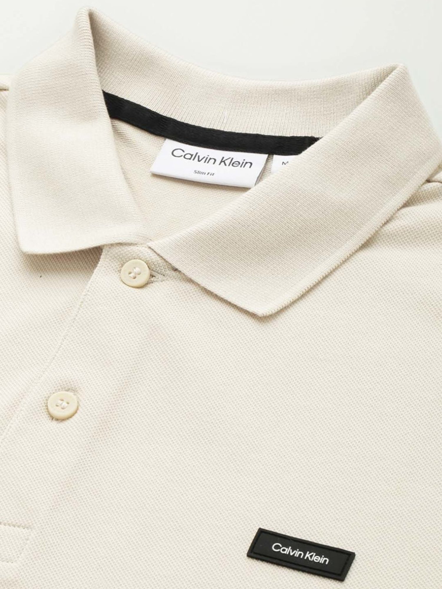 Calvin Klein Fog Cotton Slim Fit Polo T-Shirt