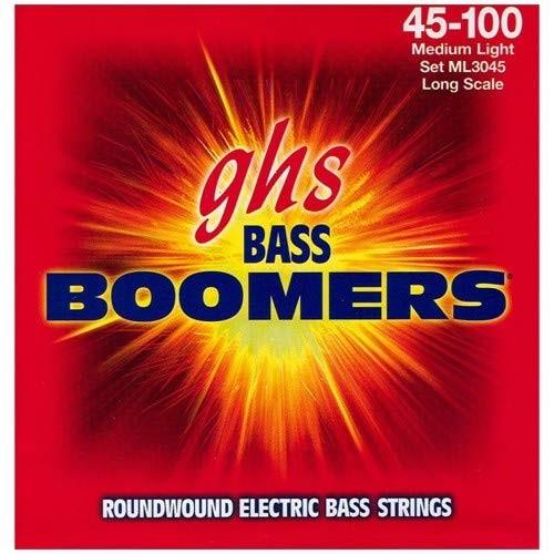 ghs strings electric bass boomer set medium light nickel steel, 4string, long scale