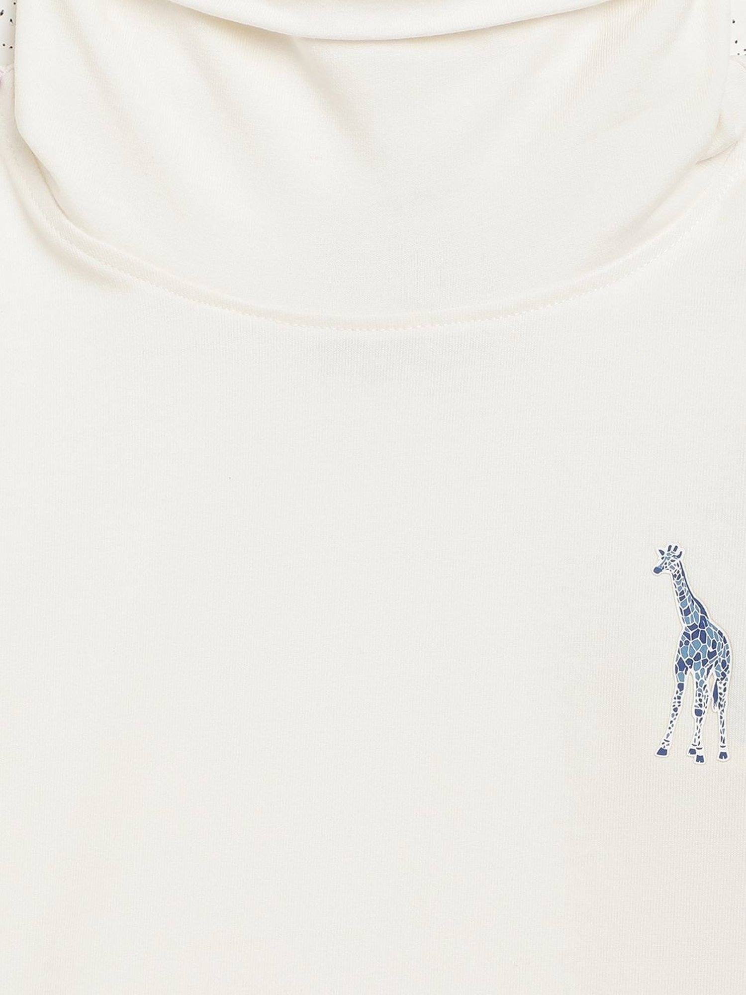 Blue Giraffe Kids Off-White Logo Full Sleeves T-Shirt