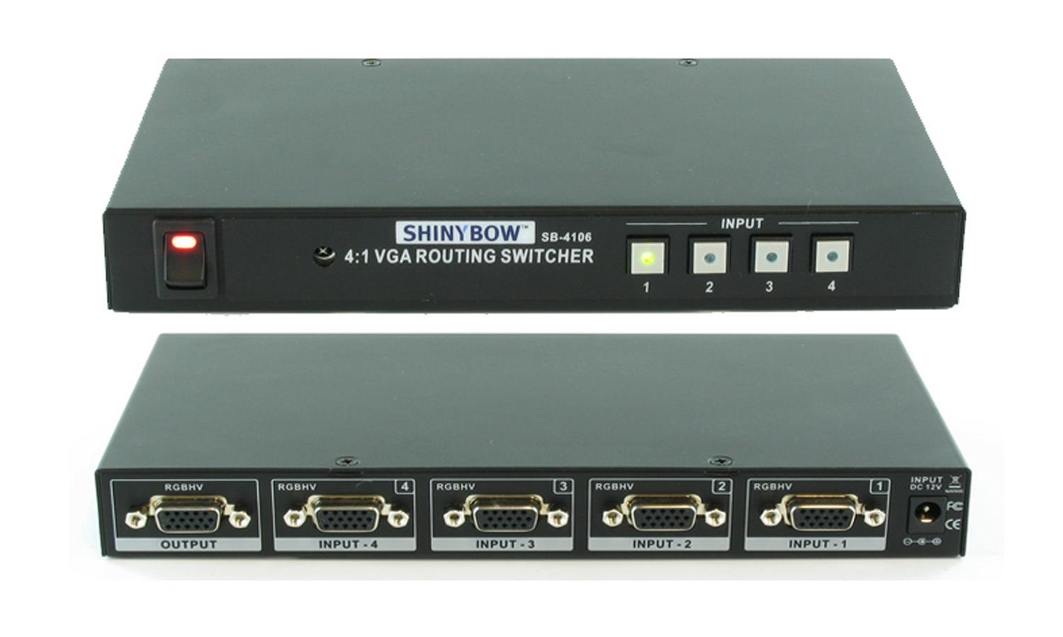 Shinybow SB-4106 4x1 VGA Selector Switch w/IR control