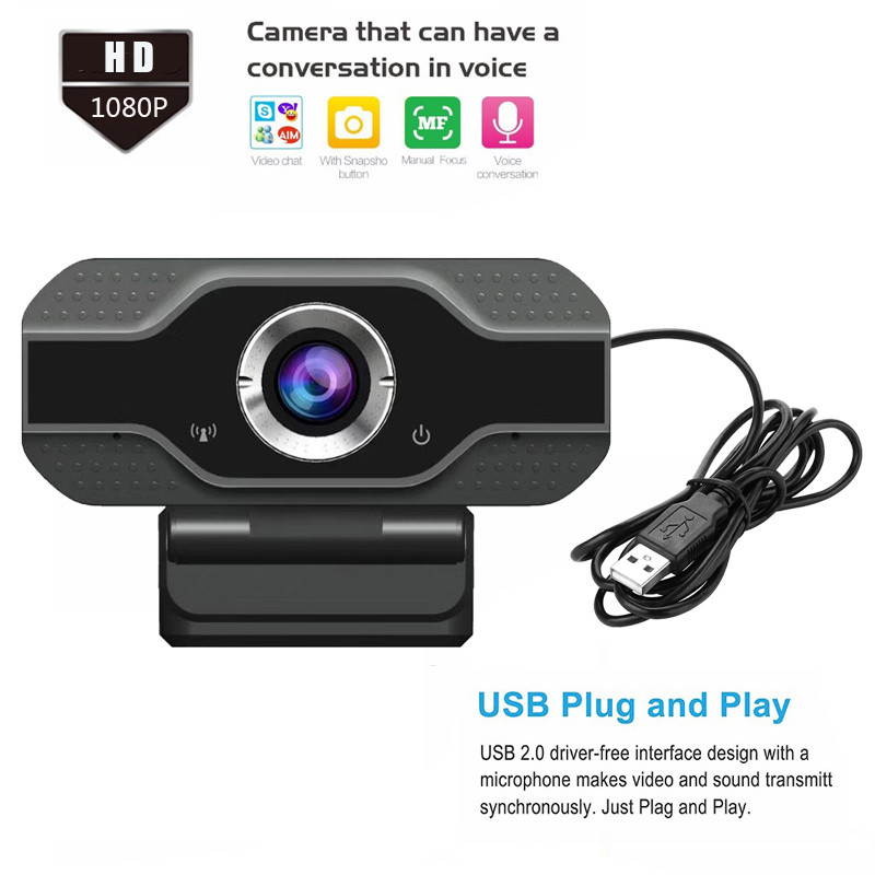 HXSJ S70 1080P Web Cam USB Computer Camera 5 Megapixel Auto Focus HD Webcam Video Conference with Microphone for Laptop PC Computer