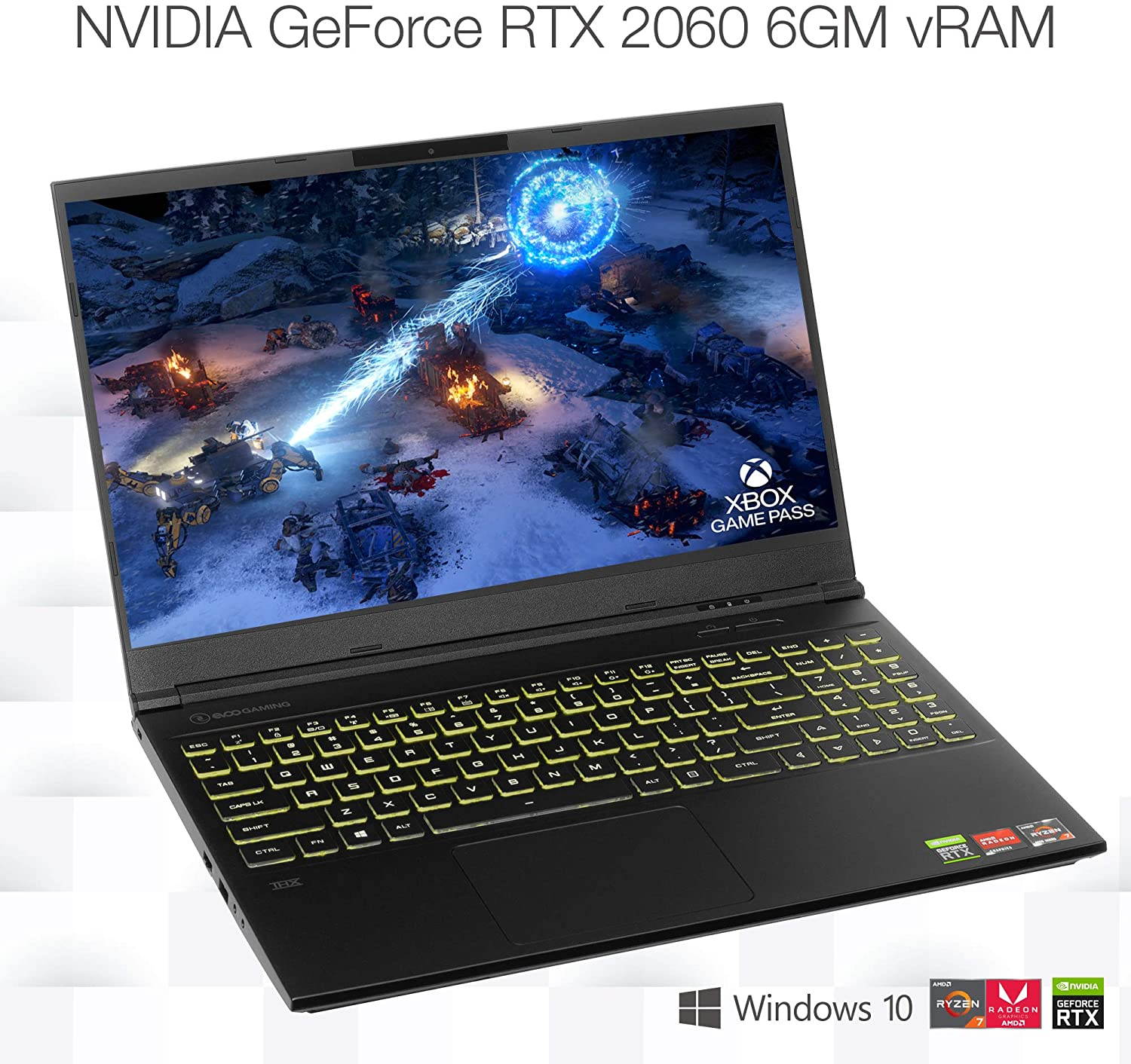 Evoo Gaming 15.6&rdquo; Laptop, FHD, 120Hz, AMD Ryzen 7 4800H Processor, NVIDIA GeForce RTX 2060, THX Spatial Audio, 512GB SSD, 16GB RAM, RGB Backlit Keyboard, HD Camera, Windows 10 Home, Black (EG-LP7-BK)