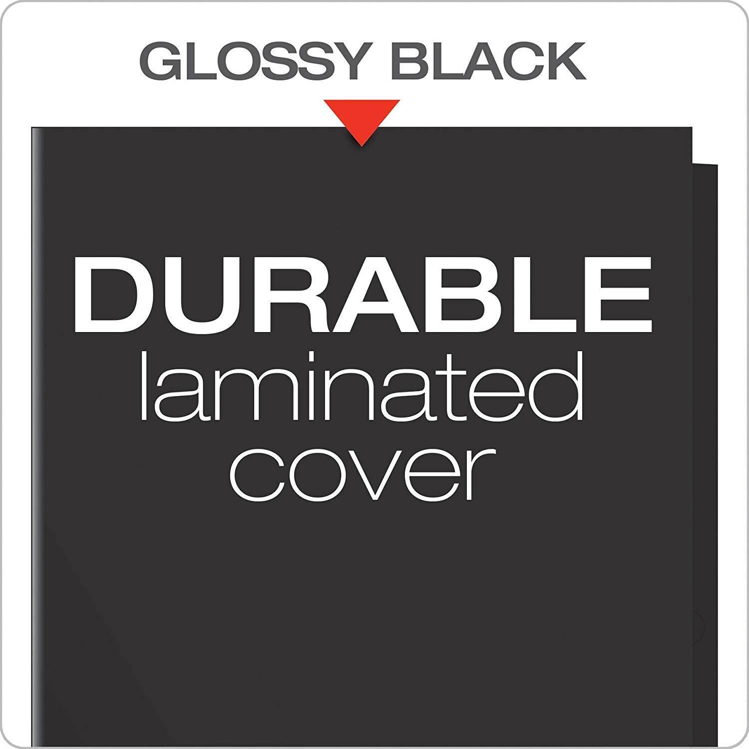 Oxford Laminated Twin-Pocket Folders, Letter Size, Black, Holds 100 Sheets, Box of 25 (51706EE)