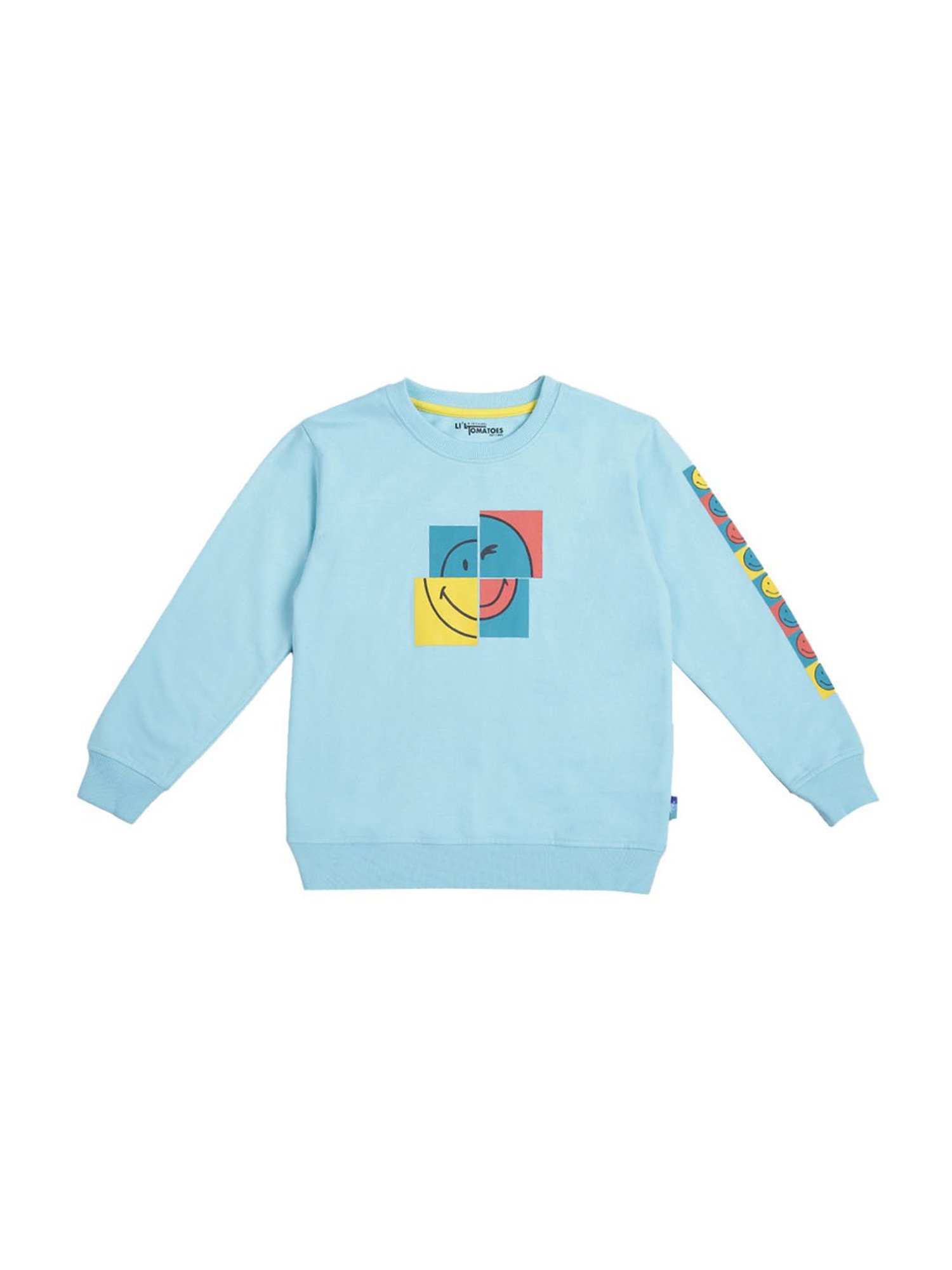 Li'l Tomatoes Kids Blue Printed Sweatshirt