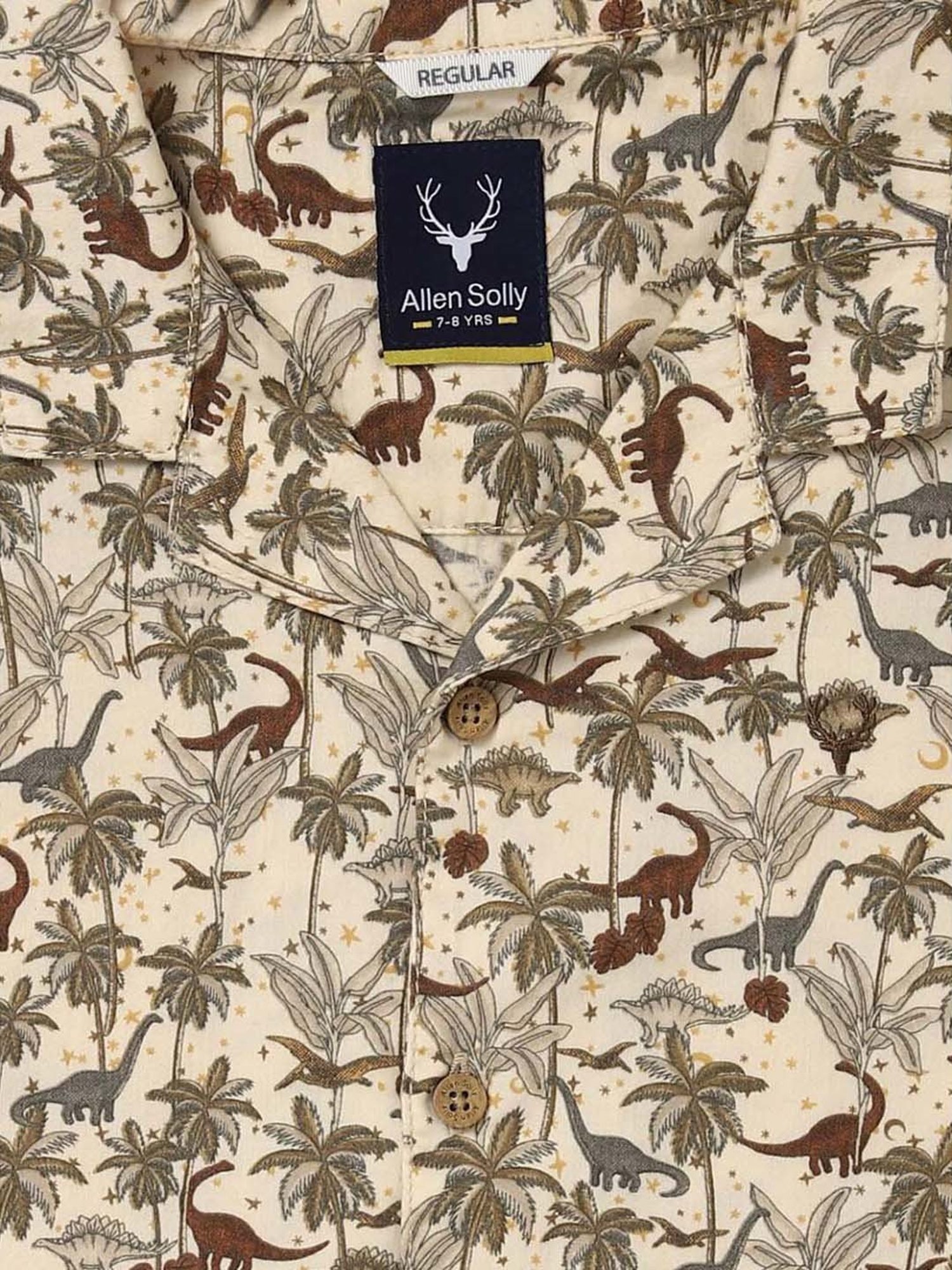 Allen Solly Junior Beige Cotton Printed Shirt