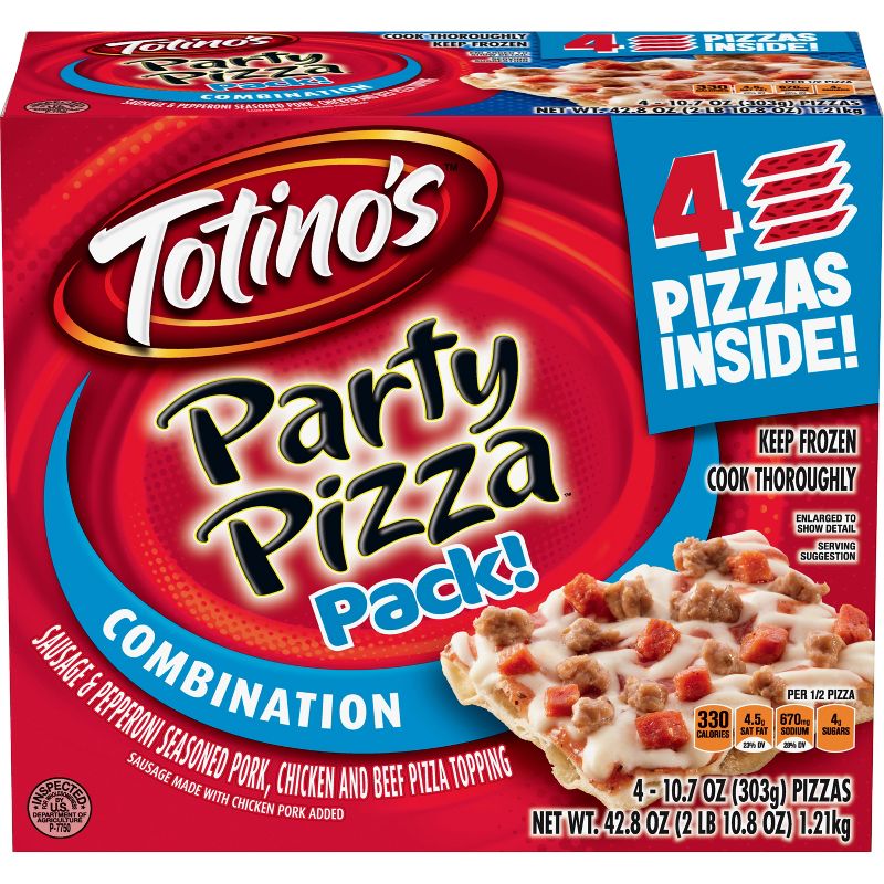Totino's Combination Sausage & Pepperoni Frozen Party Pizza - 41.6oz/4pk