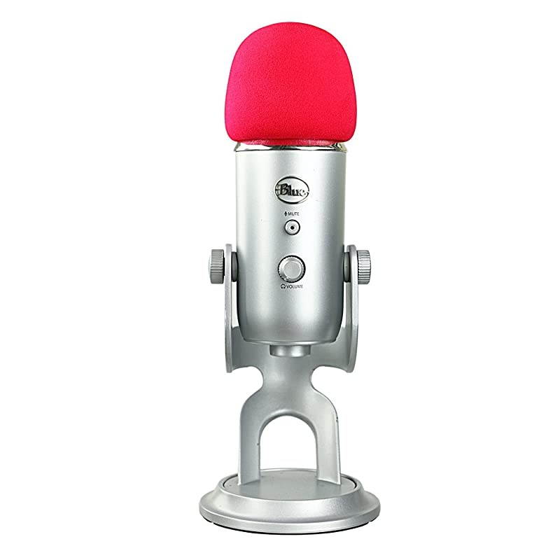 Foam Microphone Windscreen Large Size Microphone Cover for Blue Yeti Yeti Pro MXL Audio Technica and Other Large Microphones Red