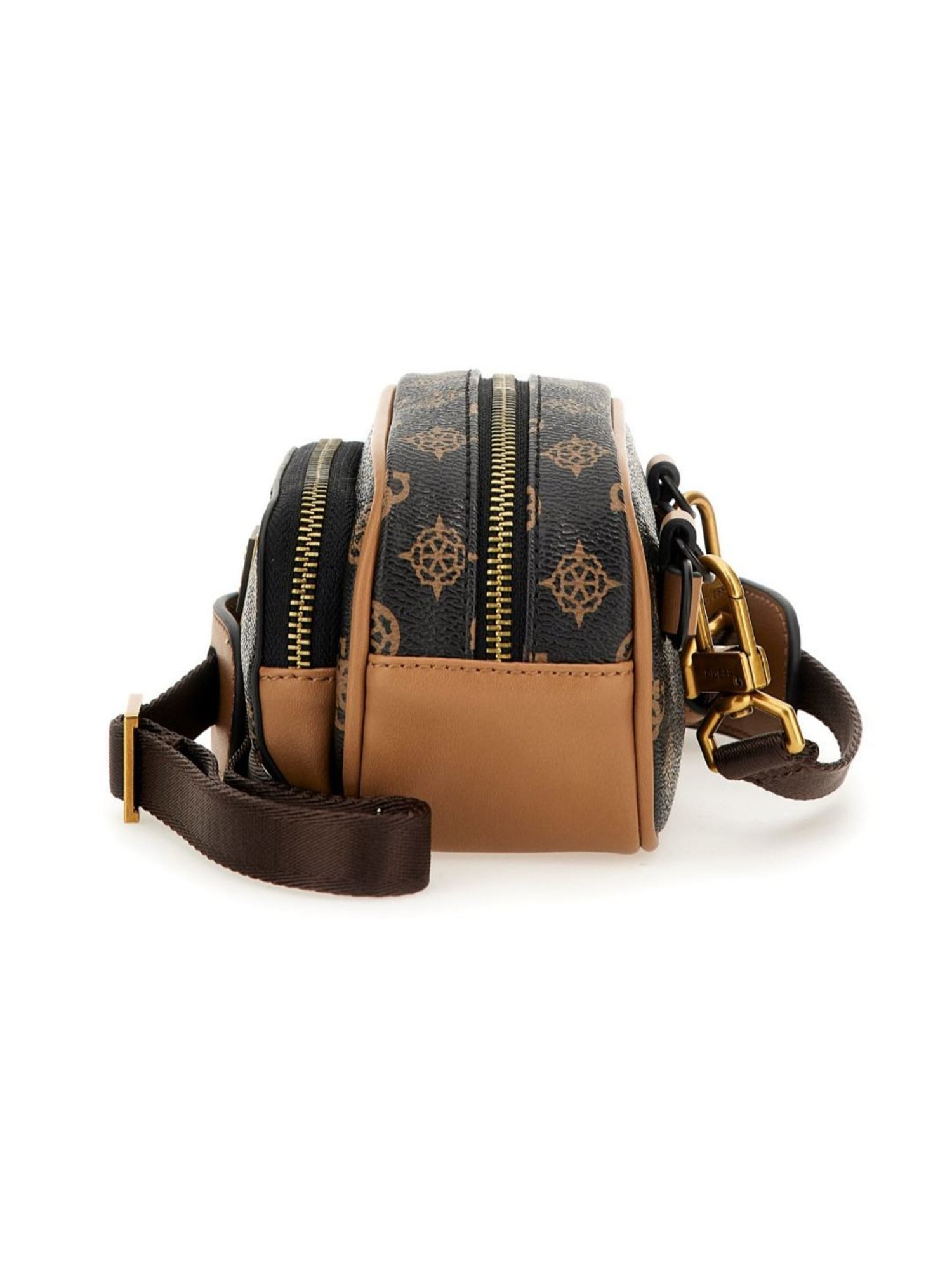 HiLEDER Brown Textured Small Leather 12 inch Cross Body Bag