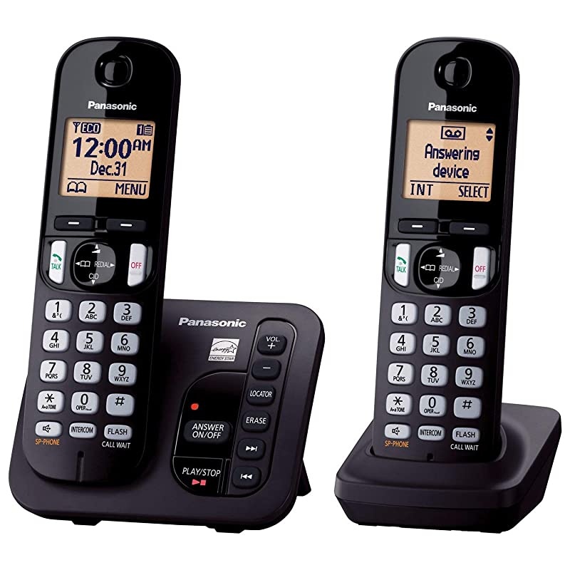 KX-TGC222B Answering System with 2 Handsets (Renewed) (KX-TGC222S BLACK)