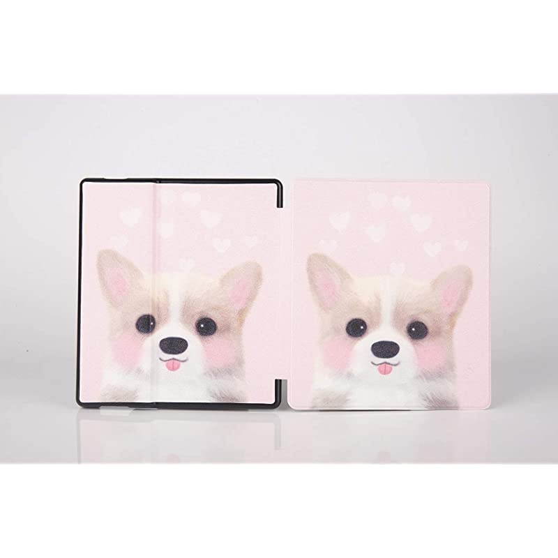 Water-Safe Case for All New K i n d l e O a s i s 7 inch case 2019/2017 Release- PU Leather Smart Cover with Auto Wake/Sleep Cover (Pets)