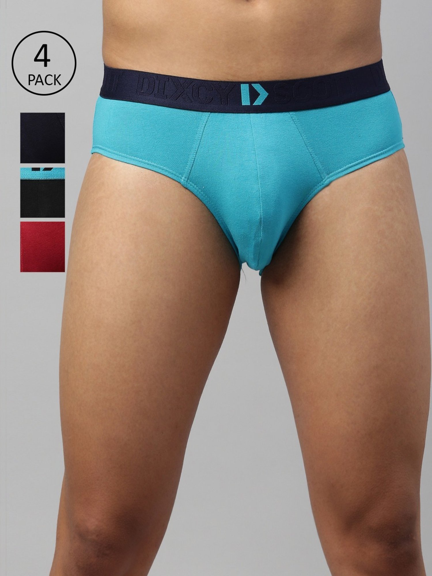 Dixcy Scott Maximus Multi Cotton Regular Fit Briefs - Pack Of 4