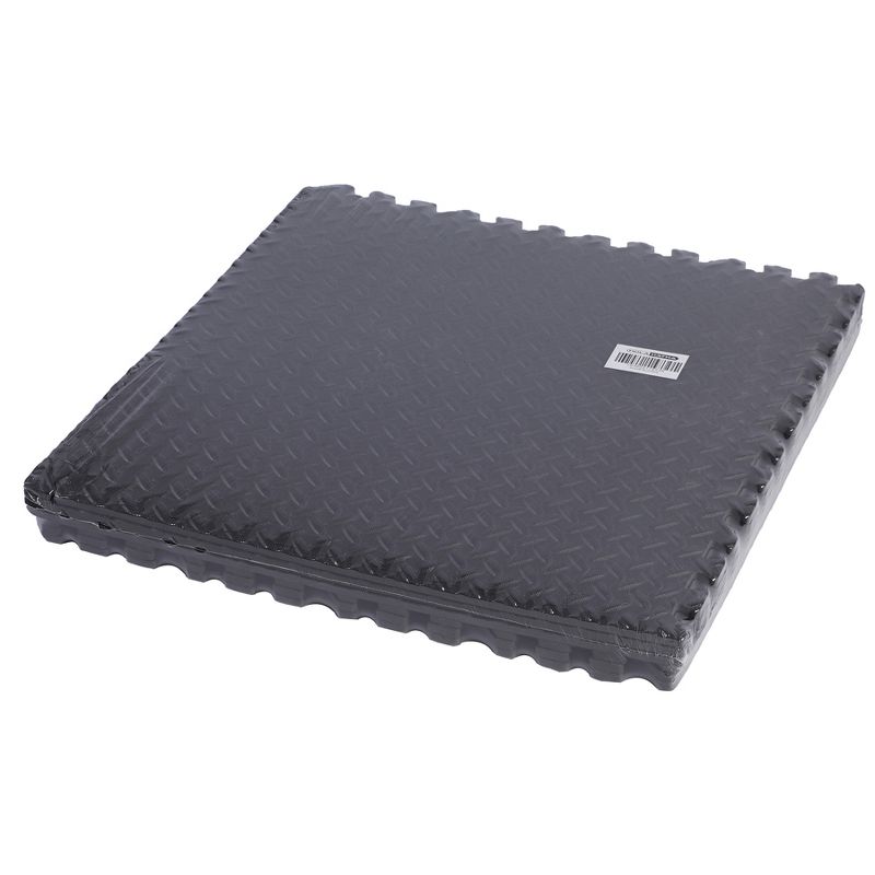HolaHatha 24 Square Foot EVA Foam Padded Shock Absorbing Water Resistant Puzzle Exercise Gym Equipment Interlocking Floor Mat Tiles, Gray