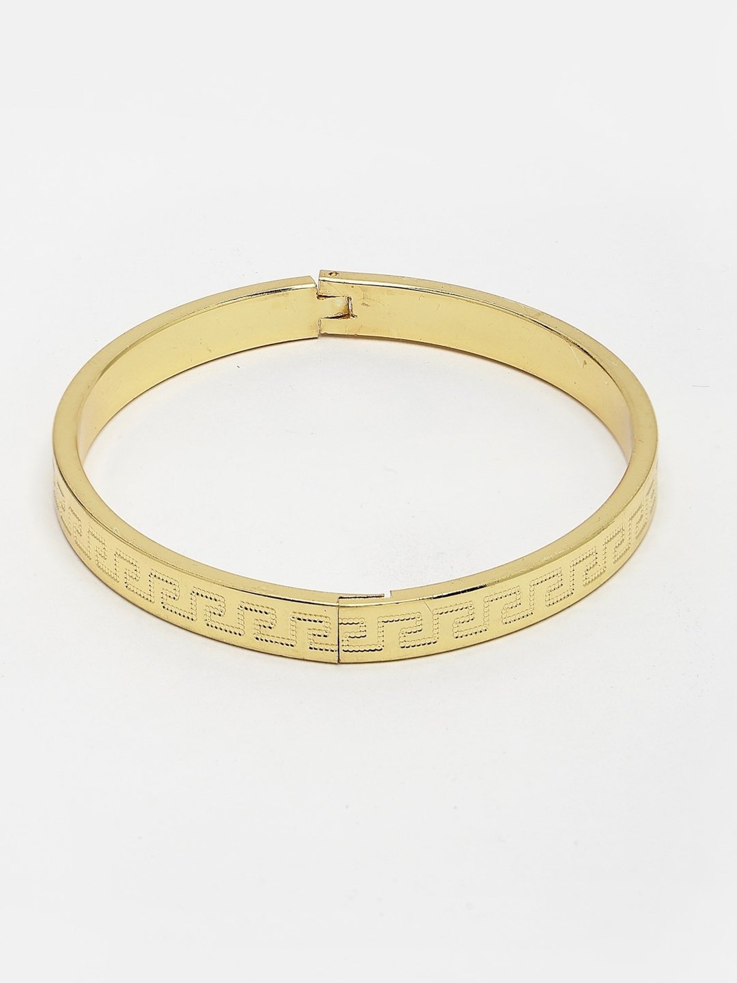 NVR Men Gold-Plated Stainless Steel Kada Bracelet