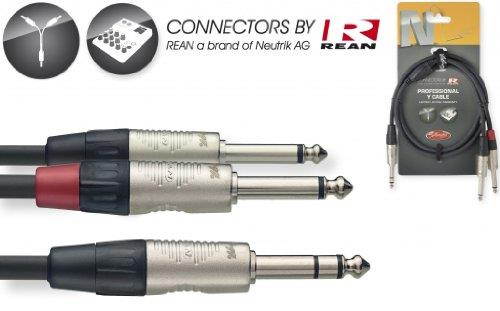 Stagg 10ft N Series Y Cable - Stereo Phone Plug / 2 x Mono Phone Plug