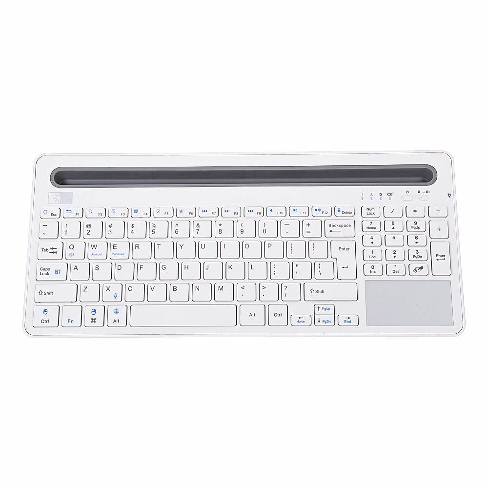 Bluetooth 3.0 Technology Mini Ultra-slim Wireless Keyboard with Multi-touch Touchpad For Phone Tablet Laptop Smart TV White