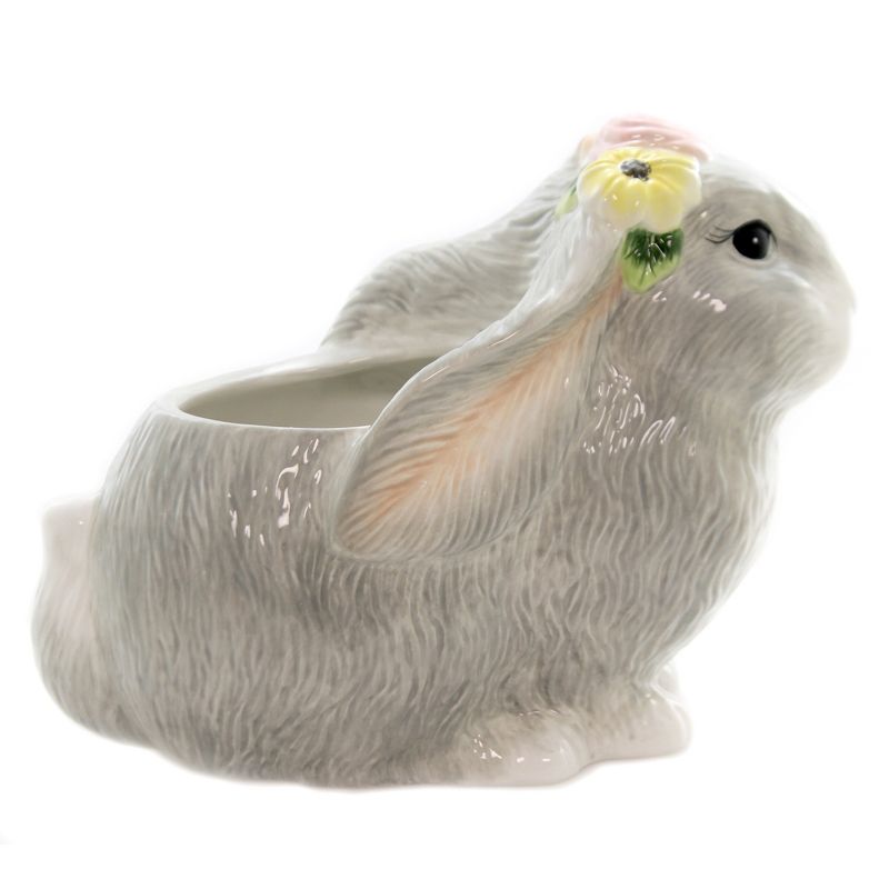Tabletop 8.25" Sweet Bunny Cookie / Treat Jar Easter Floral Biscuit Candy Certified International  -  Food Storage Containers