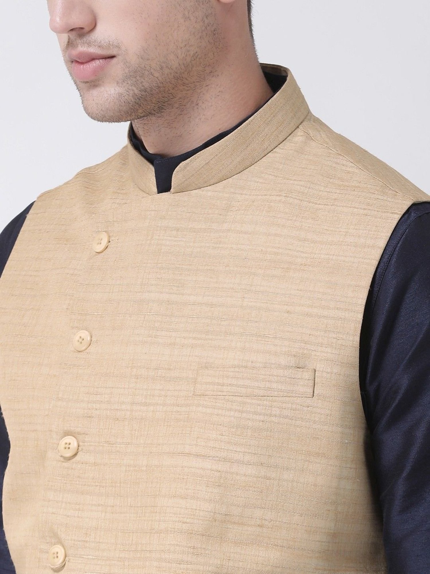 Fabindia Multicolor Regular Fit Printed Cotton Nehru Jacket