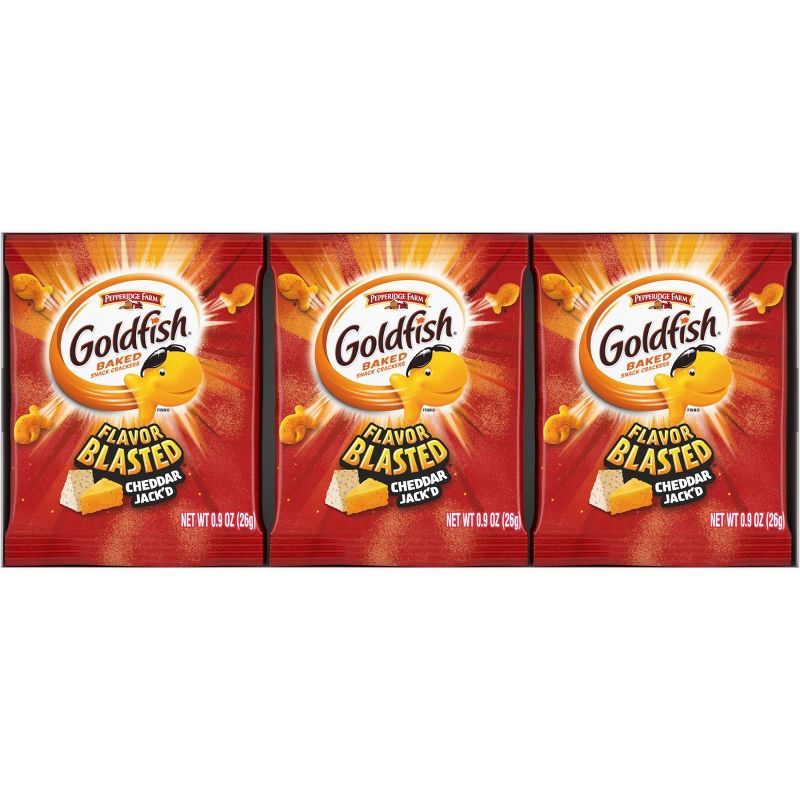 Pepperidge Farm Goldfish Flavor Blasted Cheddar Jack'd Crackers Multipack - 8.1oz/9ct