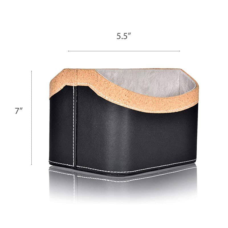 Control Holder 360 Degree Spinning Desk Organizer for Controllers, TV Guide, Mail, Electronics and Media Storage (Black and Brown)