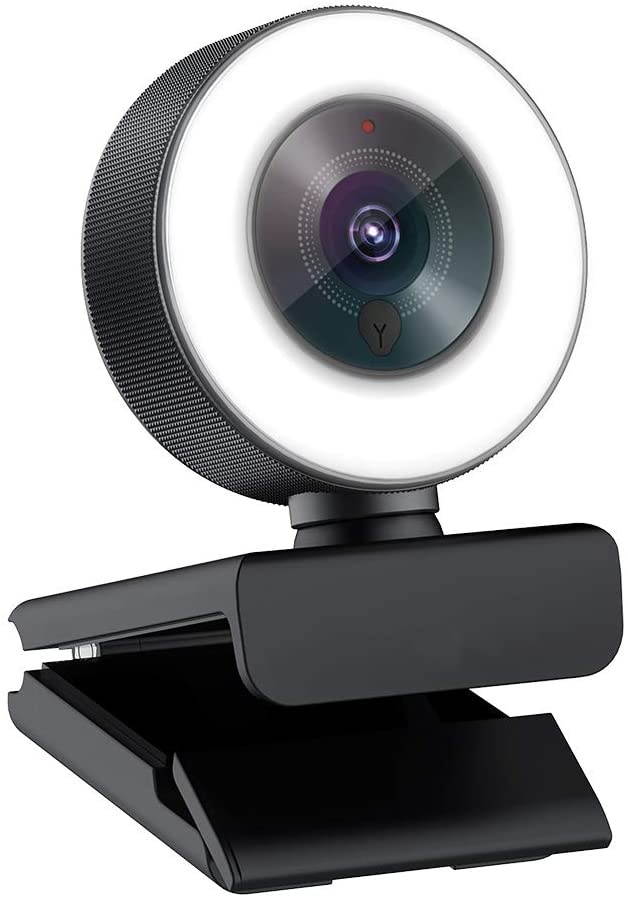 Angetube Streaming 1080P HD Webcam Built in Adjustable Ring Light and Mic. Advanced autofocus AF Web Camera for Google Meet Xbox Gamer Facebook YouTube Streamer