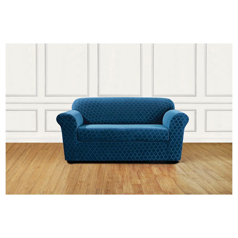 Stretch Marrakesh Loveseat Slipcover Blue Nile 2 Pc - Sure Fit