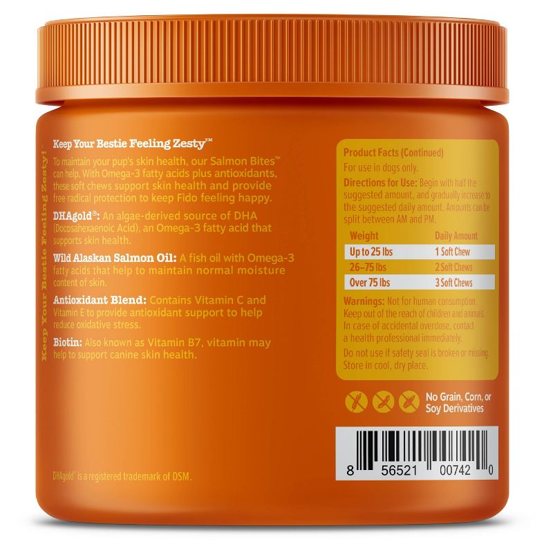 Zesty Paws Hemp Elements Omega Vitamin Bites - 90ct