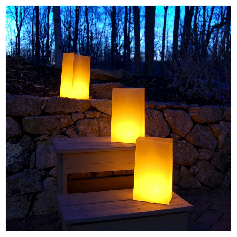 100ct Plastic Luminaria Bags Tan