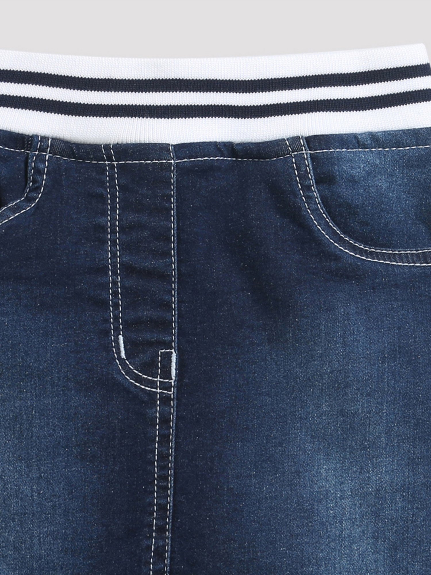 Tiny Girl Blue Cotton Regular Fit Skirt