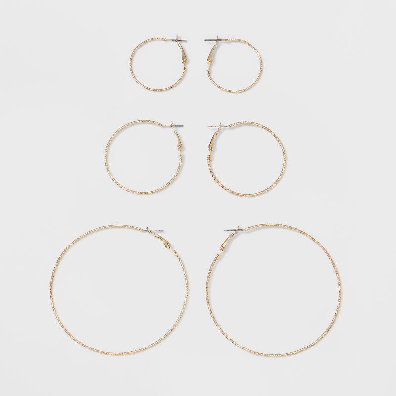 Hoops Earring Set - A New Day™ Gold