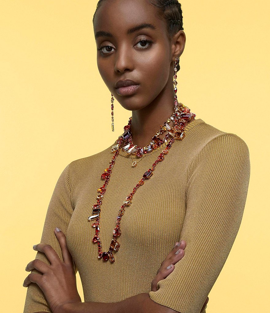 Swarovski Gema Linear Drop Earrings