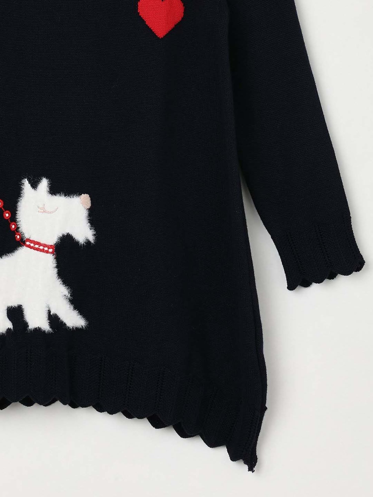 Juniors by Lifestyle Navy Cotton Embroidered Full Sleeves Sweater