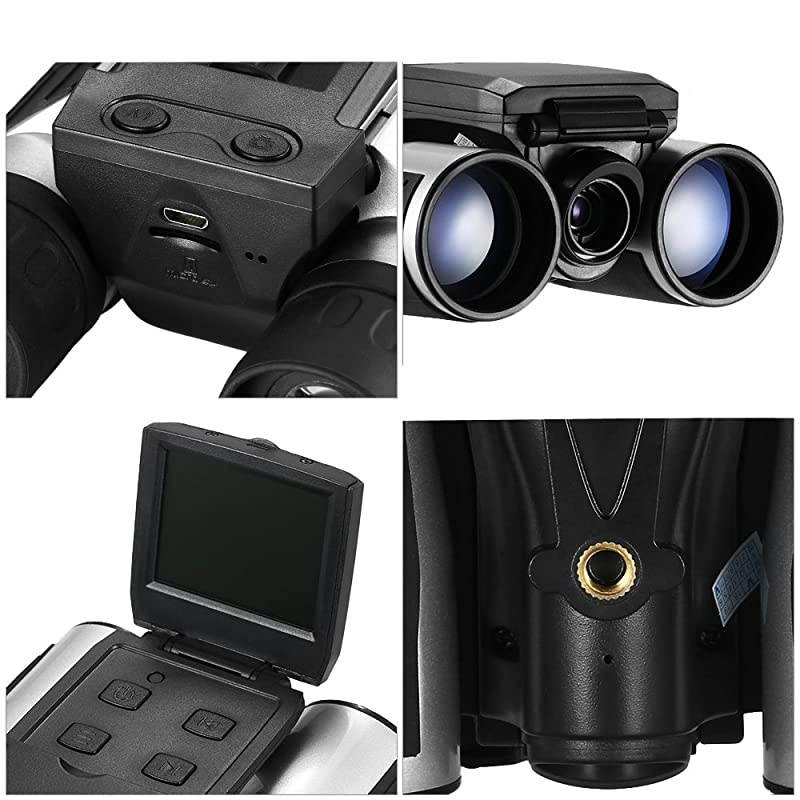5M 2" LCD 16GB Digital Binocular with Camera 12X Zoom Video Photo Recorder Camcorder for Bird Watching Football Game Concert