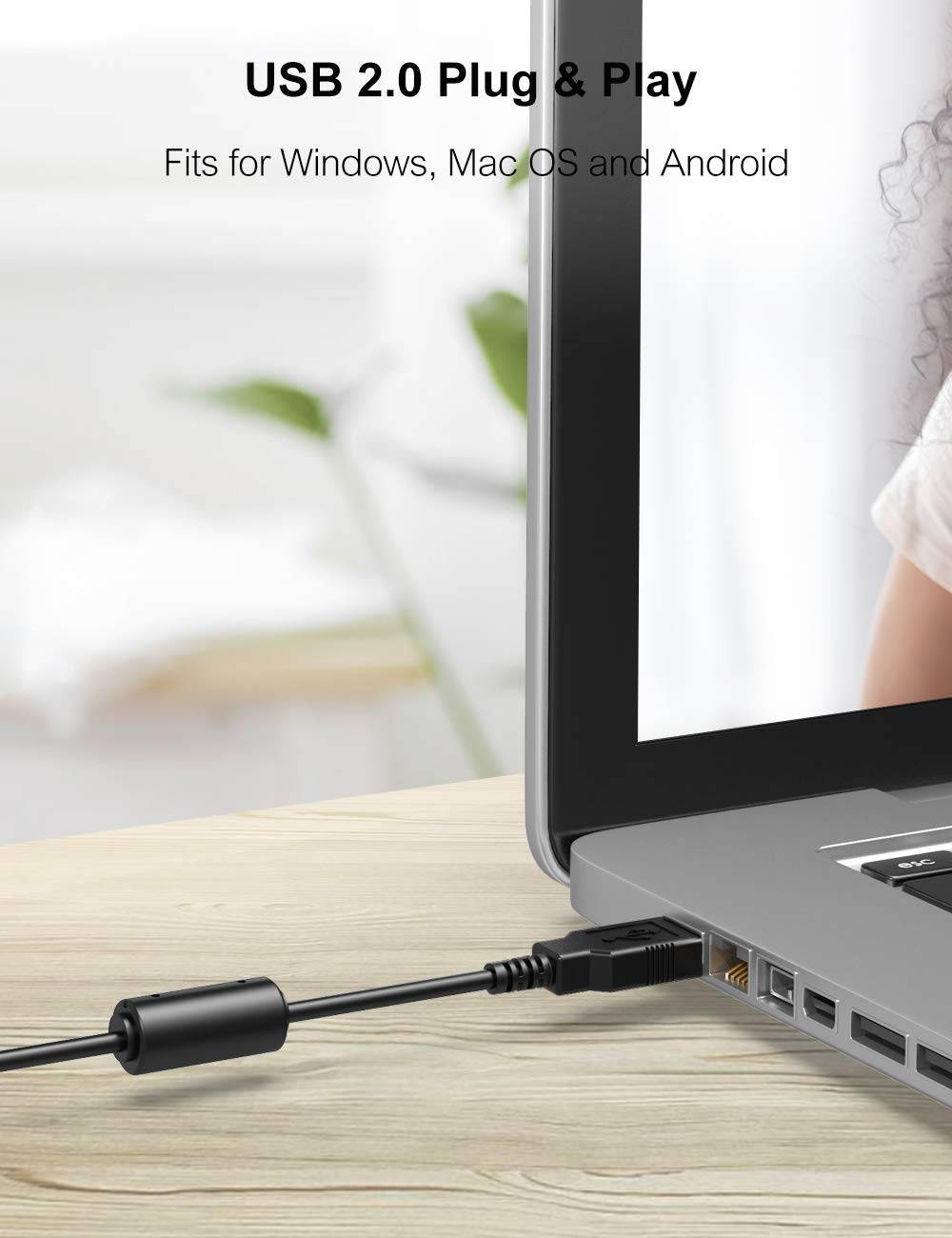 Webcam with Microphone, 1080P HD Webcam Streaming Computer Web Camera - USB Computer Camera for PC Laptop Desktop Video Calling, Conference