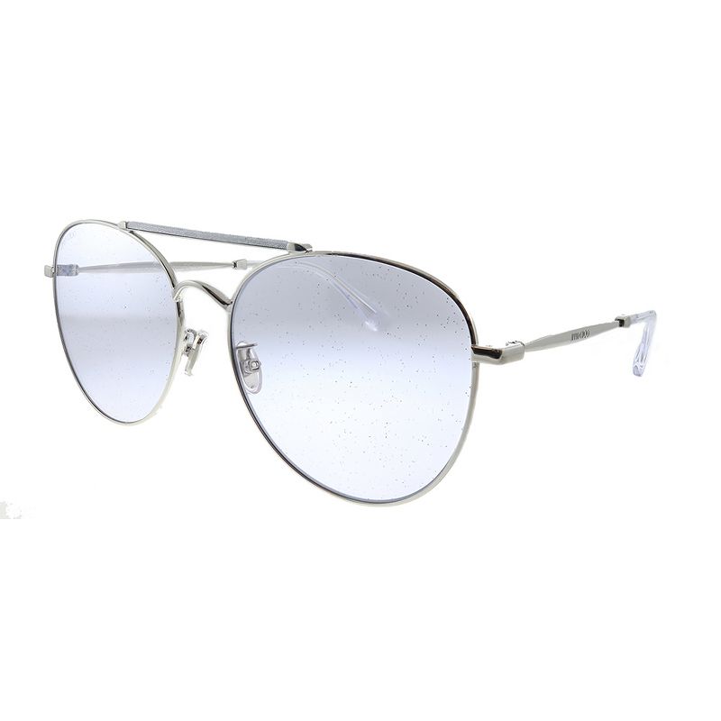 Jimmy Choo Abbie/G/S MXV Womens Aviator Sunglasses Silver Glitter Pearl 61mm