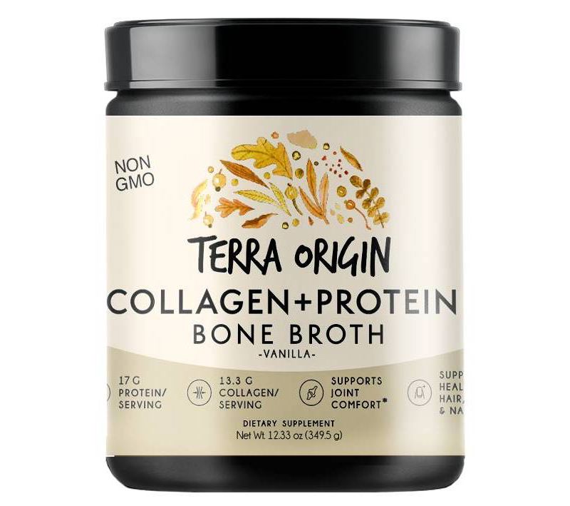 Terra Origin Collagen and Protein Bone Broth Powder Vanilla - 12.33oz