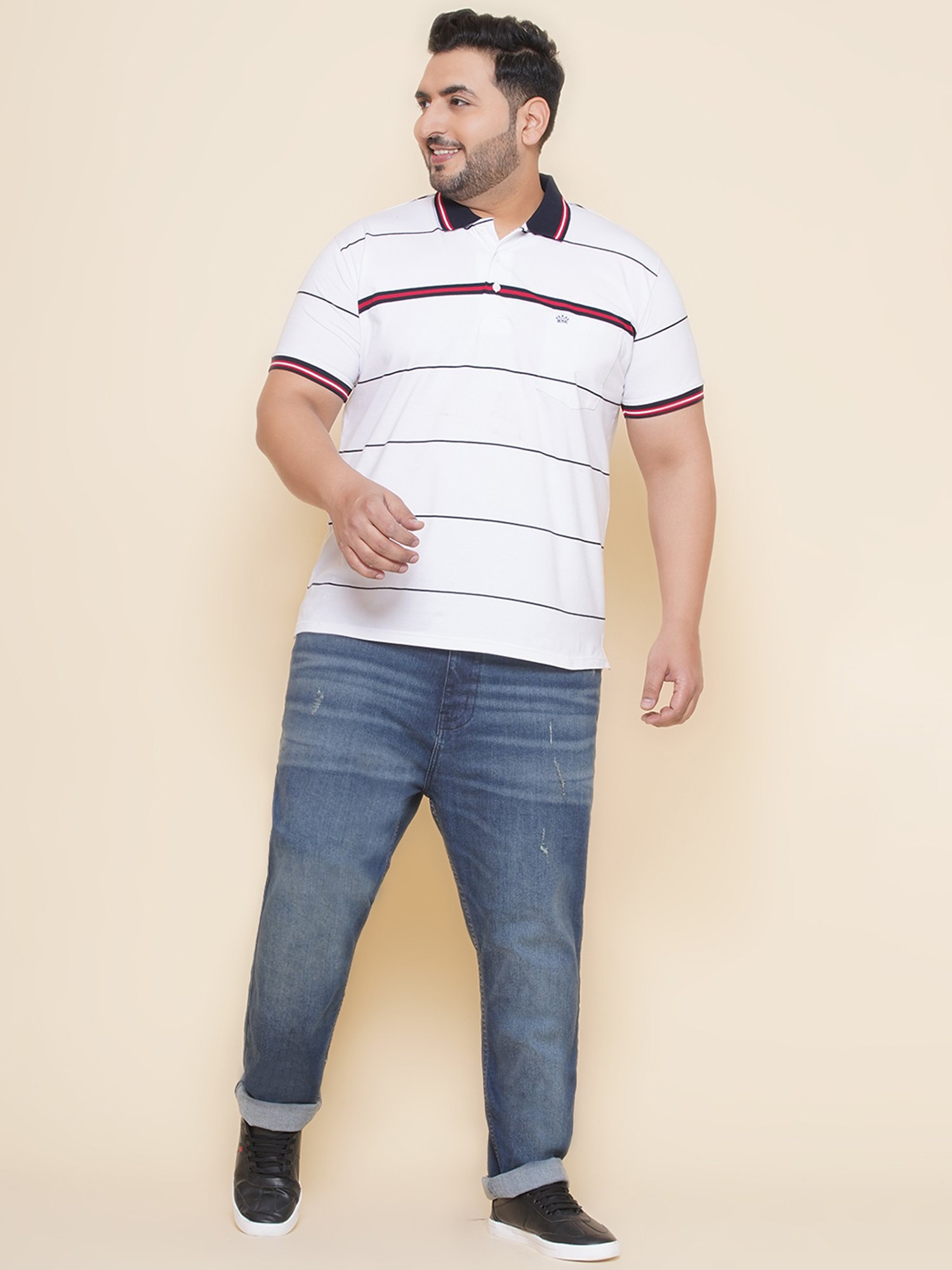 John Pride Blue Regular Fit Distressed Jeans