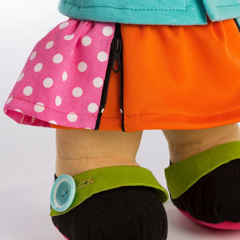 Miniland Fastening Learn To Dress 15" Doll - Female with Two Pink Bows