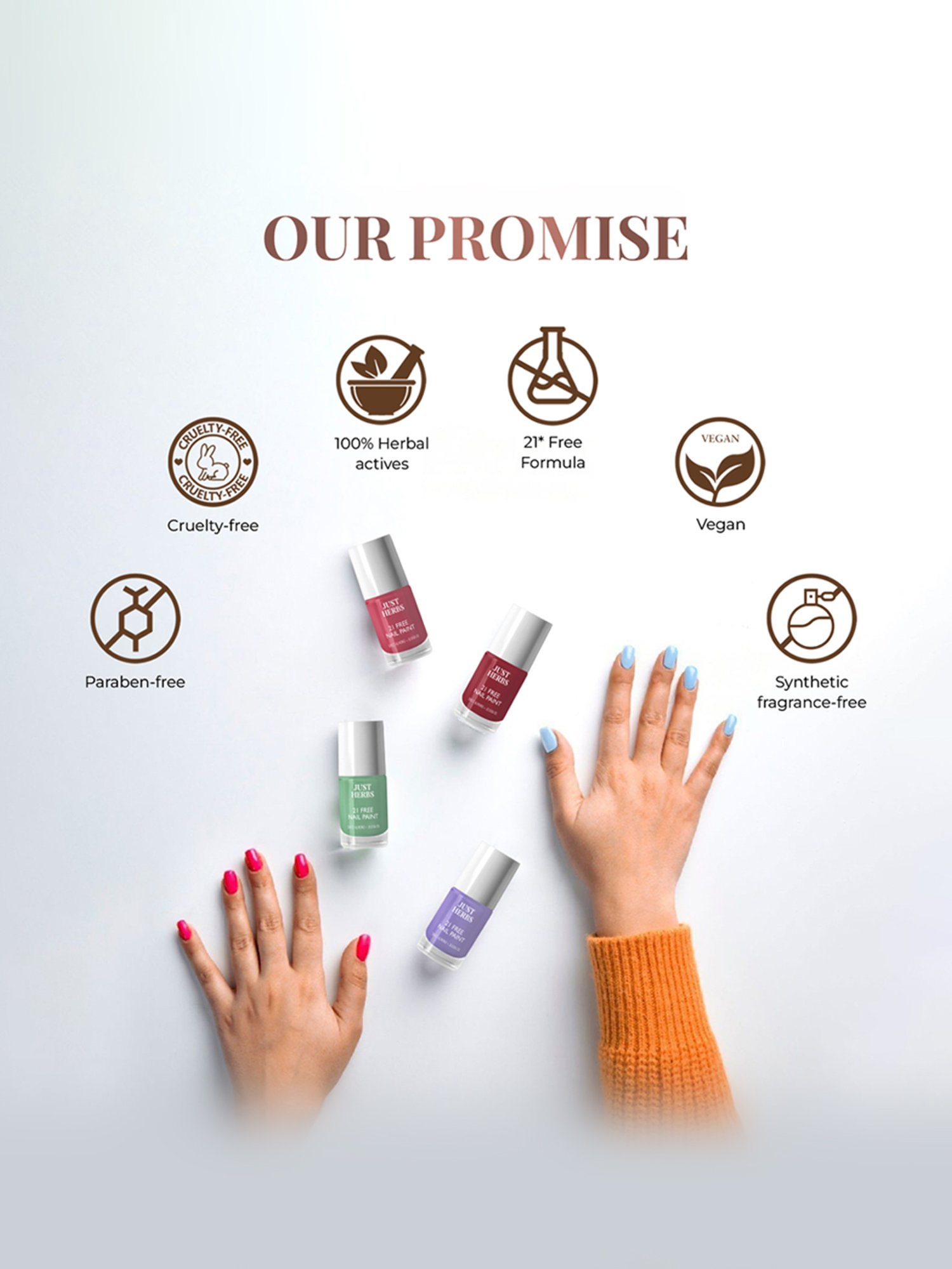 JUST HERBS 21 Free Nail Paint Charcoal Grey - 6 ml