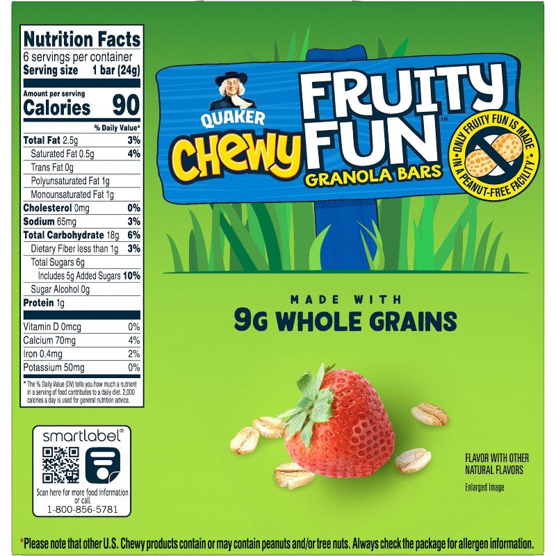 Quaker Chewy Fruity Fun Spendid Strawberry Bars - 5oz/6ct