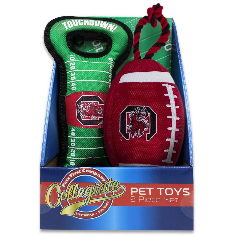 NCAA South Carolina Gamecocks Dog Toy Gift Set - 2pk