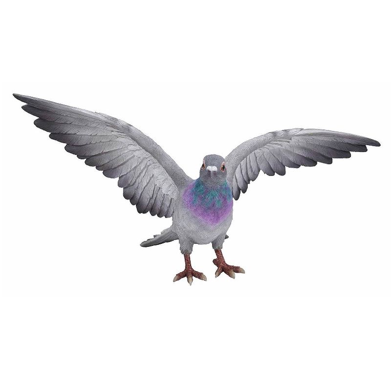 9" Polyresin Pigeon with Spread Wings Outdoor Statue Gray - Hi-Line Gift
